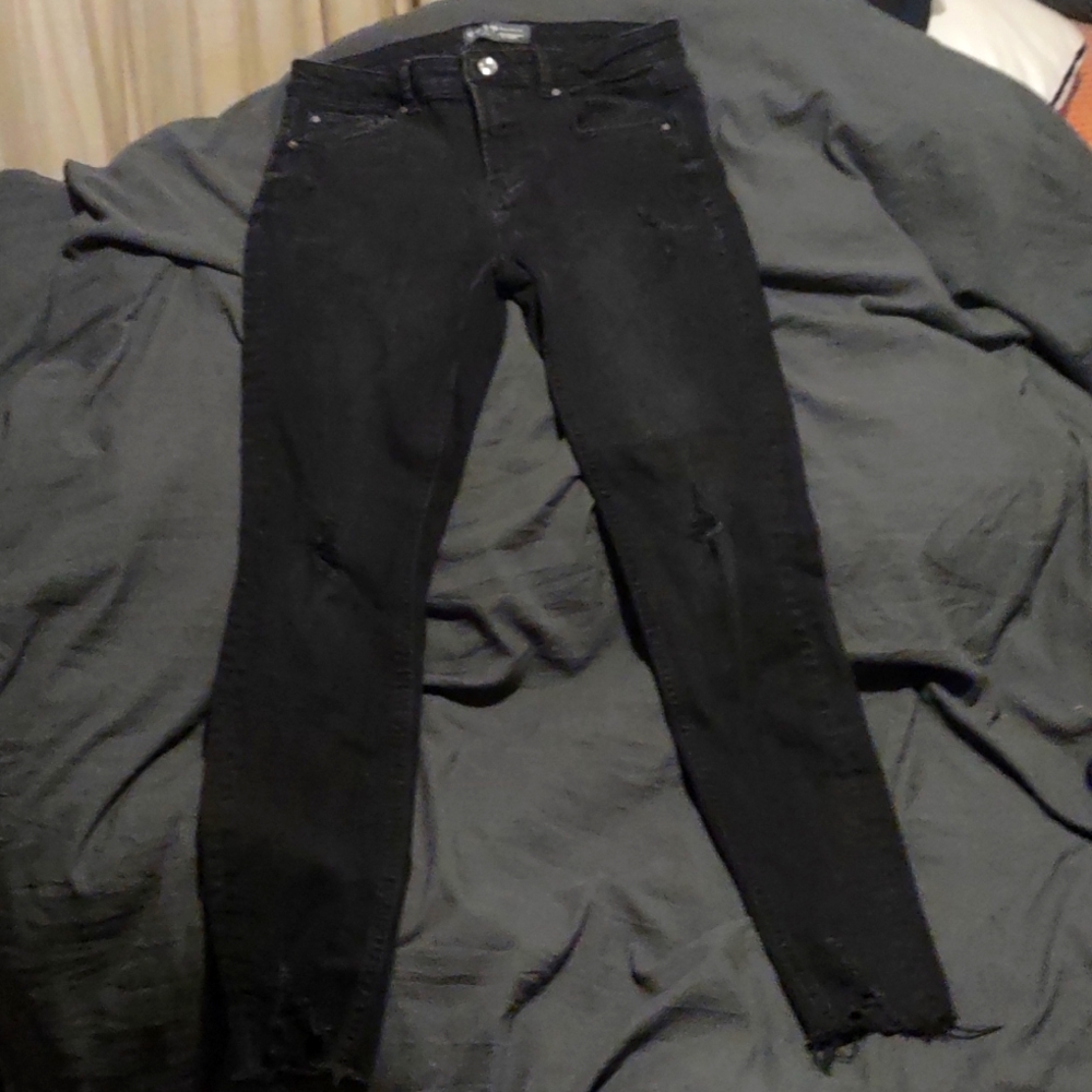 Black destroyed denim jeans Denim Co.